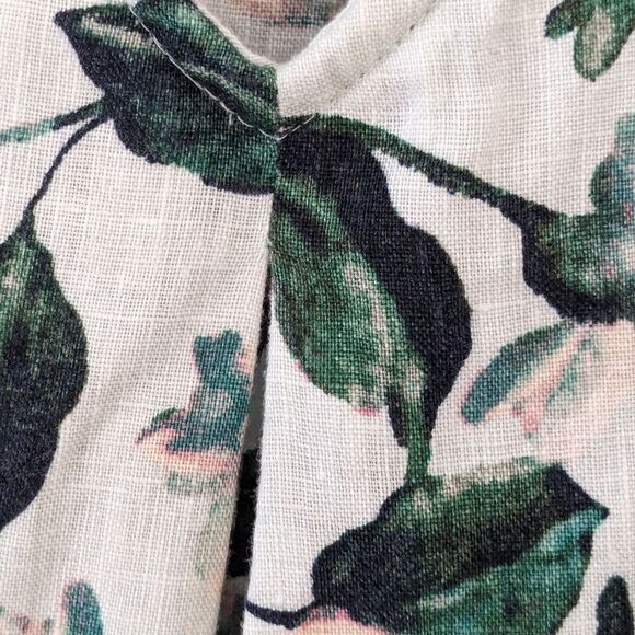 J. Jill Love Linen Dress sz XS petite 100% Linen Floral Hydrangeas Cottagecore - Picture 6 of 8